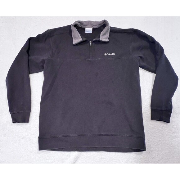 Columbia Sweater Mens XLarge Gray Outdoor Quarter 1/4 Zip Casual Pullover Black - Picture 1 of 6